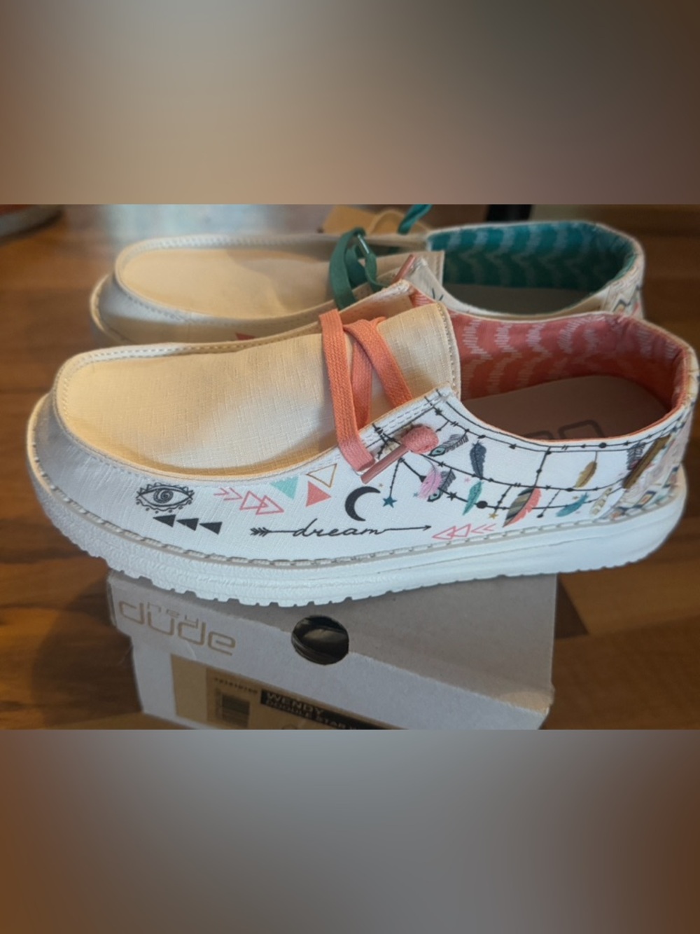 Hey Dude Wendy Doodle Star White Flats - Picture 4 of 14